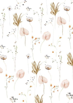 Neutral_ Floral_ Pattern_ Background Wallpaper