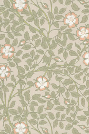 Neutral Floral Pattern Background Wallpaper