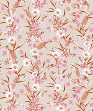 Neutral Floral Pattern Background Wallpaper