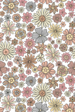 Neutral Floral Pattern Background Wallpaper