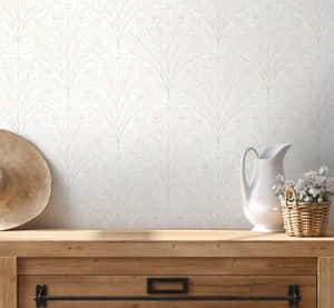 Neutral Floral Wallpaper Interior Design Wallpaper