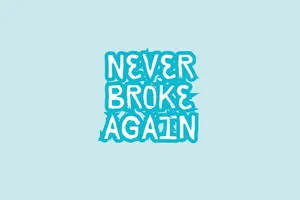 Never Broke Again Logo Blue Background Wallpaper
