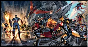 New Avengers United In Action Wallpaper