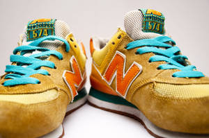 New Balance Mustard Yellow Shoes Wallpaper