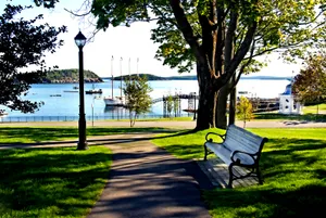 New England Summer Park Sea Wallpaper