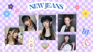 New Jeans Members Collage Aesthetic Wallpaper