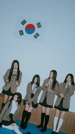 New Jeans School Uniform Aesthetic Wallpaper