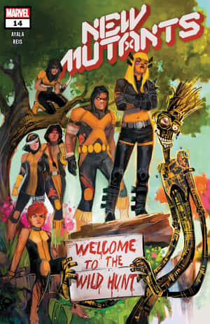 New Mutants Poster Featuring The Team Of Marvel Superheroes Wallpaper