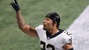 New Orleans Saints Marshon Lattimore Pointing Up Wallpaper