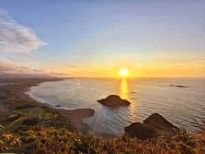 New Plymouth Sunset Coastline_ New Zealand Wallpaper