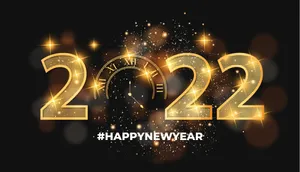 New Year 2022 Gold Clock Wallpaper