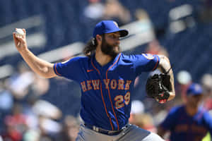 New York Baseball Pitcher In Action Wallpaper