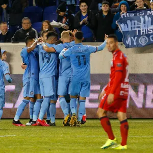 New York City Fc Group Hug Shot Wallpaper