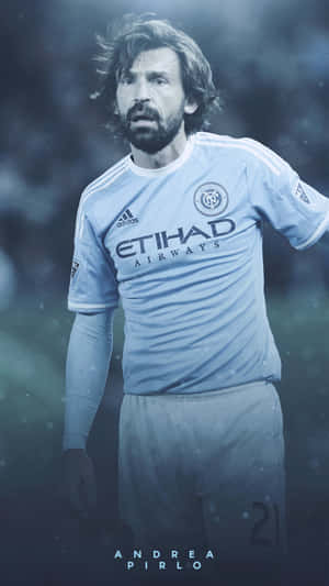 New York City Fc Italian Footballer Andrea Pirlo Creative Portrait Wallpaper