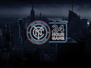 New York City Fc Logo Neon Light Aesthetic Wallpaper