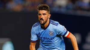 New York City Fc Spanish Footballer David Villa Portrait Wallpaper