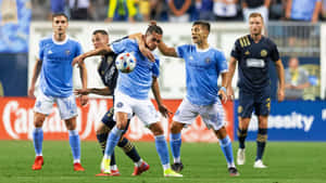 New York City Fc Versus Philadelphia Union Wide Angle Shot Wallpaper