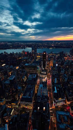 New York City Iphone Sunset Aerial Shot Wallpaper