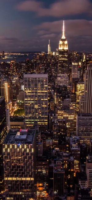 New York City Lit Night Iphone Wallpaper