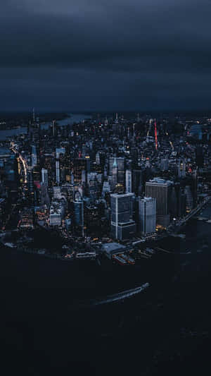 New York City Night Darkness Iphone Wallpaper