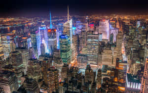 New York City Peaks From A Winter Sunlit View Wallpaper