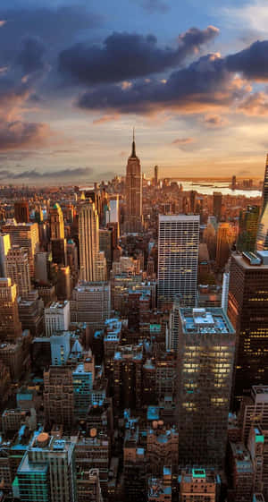 New York During Sunrise Iphone X Wallpaper