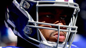 New York Giants Defense Athlete Bj Hill Close Up Shot Wallpaper