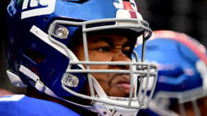 New York Giants Star Athlete Bj Hill Side Angle Shot Wallpaper