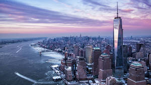 New York Hd Buildings Near Coast Wallpaper