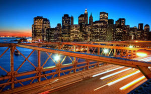 New York Hd Skyscrapers From Brooklyn Bridge Wallpaper