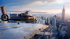 New York Heliport Helicopter 4k Wallpaper