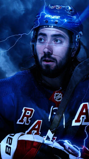 New York Rangers Mika Zibanejad Graphic Artwork Wallpaper