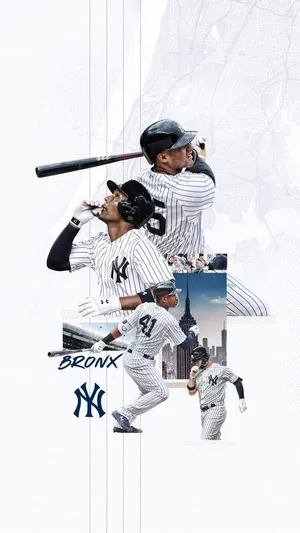 New York Yankees Baseball Team Collage Art Wallpaper