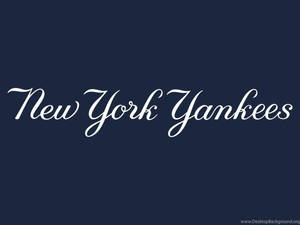 New York Yankees Blue Wordmark Logo Wallpaper