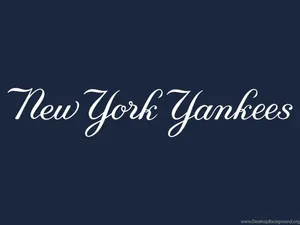 New York Yankees Blue Wordmark Logo Wallpaper