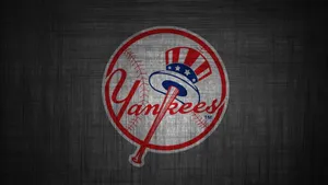 New York Yankees Gray Hat Bat Logo Wallpaper