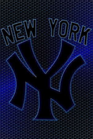 New York Yankees Logo Dark Honeycomb Wallpaper