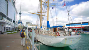 New Zealand Maritime Museumand Sailing Ship Wallpaper