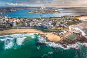 Newcastle Australia Coastline Aerial View Wallpaper