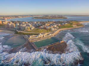 Newcastle Australia Coastline Aerial View Wallpaper