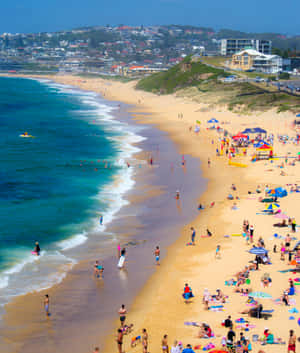 Newcastle Beach Summer Day Wallpaper