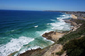 Newcastle Coastline Aerial View Wallpaper