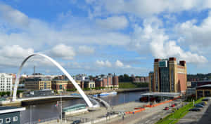 Newcastle Gateshead Quaysideand Millennium Bridge Wallpaper