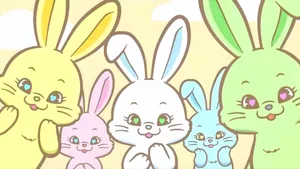 Newjeans Bunny Characters Wallpaper