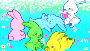 Newjeans Bunny Characters Wallpaper