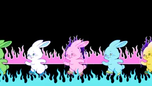 Newjeans Bunny Colorful Art Wallpaper