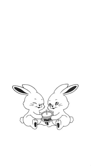 Newjeans Bunny Cute Illustration Wallpaper