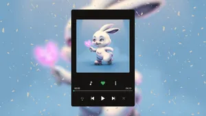 Newjeans Bunny Music Player Wallpaper