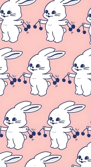 Newjeans Bunny Pattern Wallpaper
