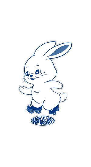 Newjeans Bunny Roller Skating Wallpaper